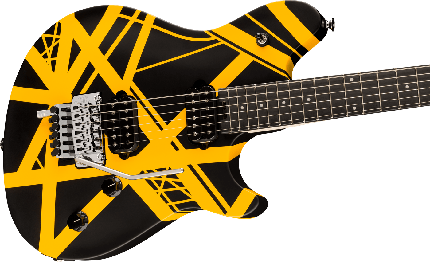 EVH 5107702316 WOLFGANG S STRIPED BLACK AND YELLOW