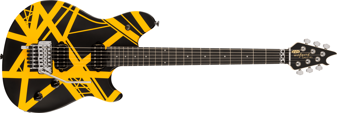 EVH 5107702316 WOLFGANG S STRIPED BLACK AND YELLOW