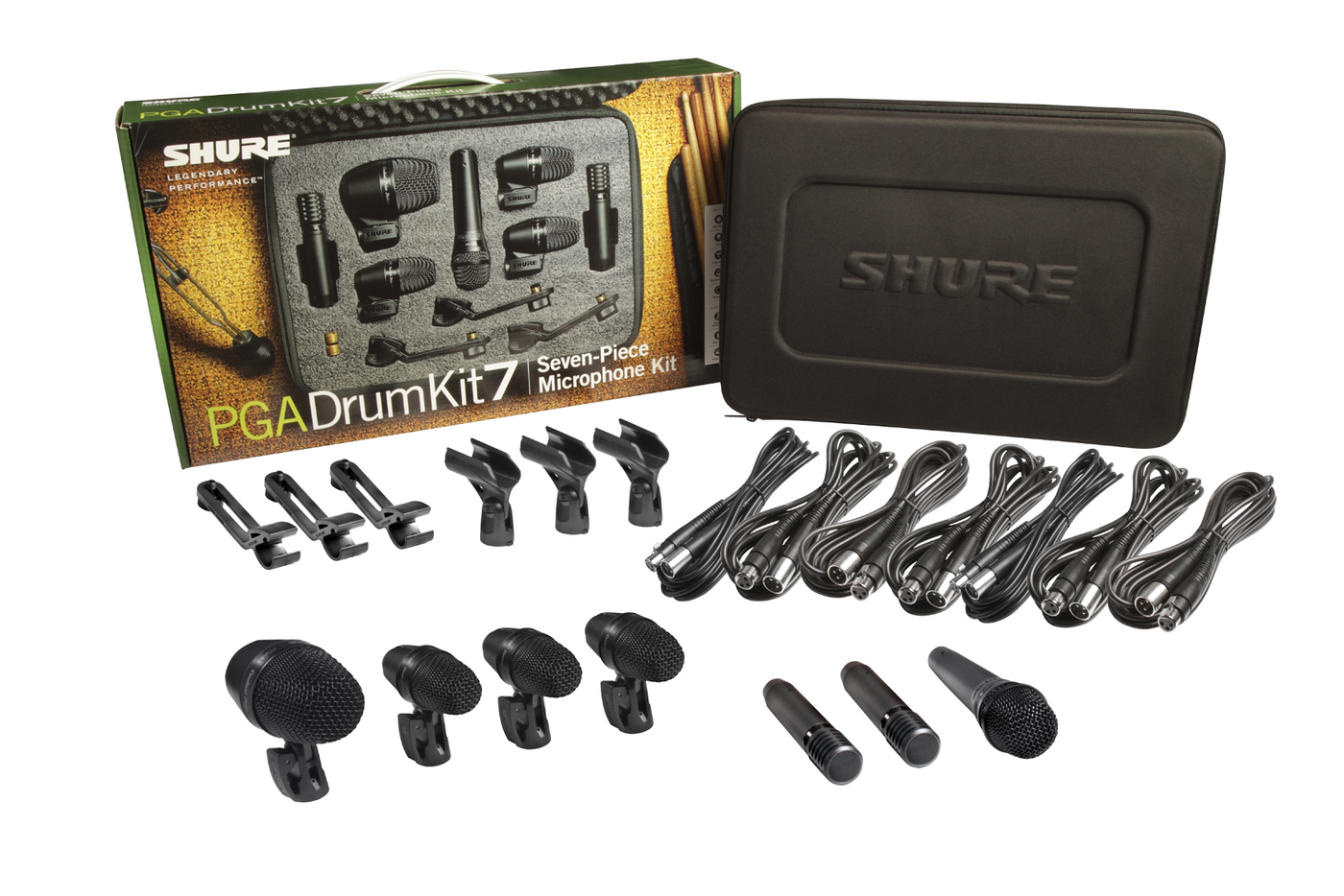 PGADRUMKIT7 MICROFONOS BATERIAS 7 PZAS-CABLES SHURE