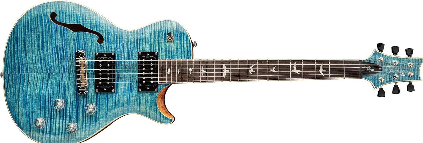 PRS 111437-MC GUITARRA SE ZACH MYERS 594, MYERS BLUE, MAPLE TOP, MAHOGANY BACK, ELÉCTRICA CON GIGBAG