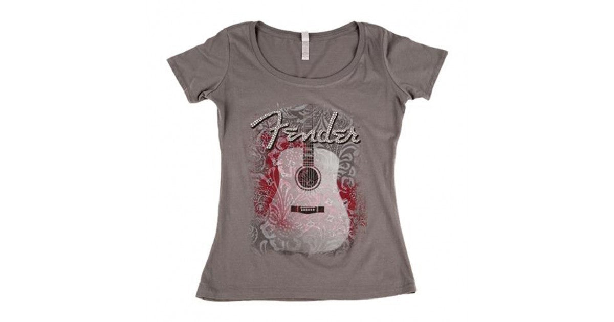 PLAYERA GRIS S LADIES COUNTRY WESTRN FENDER