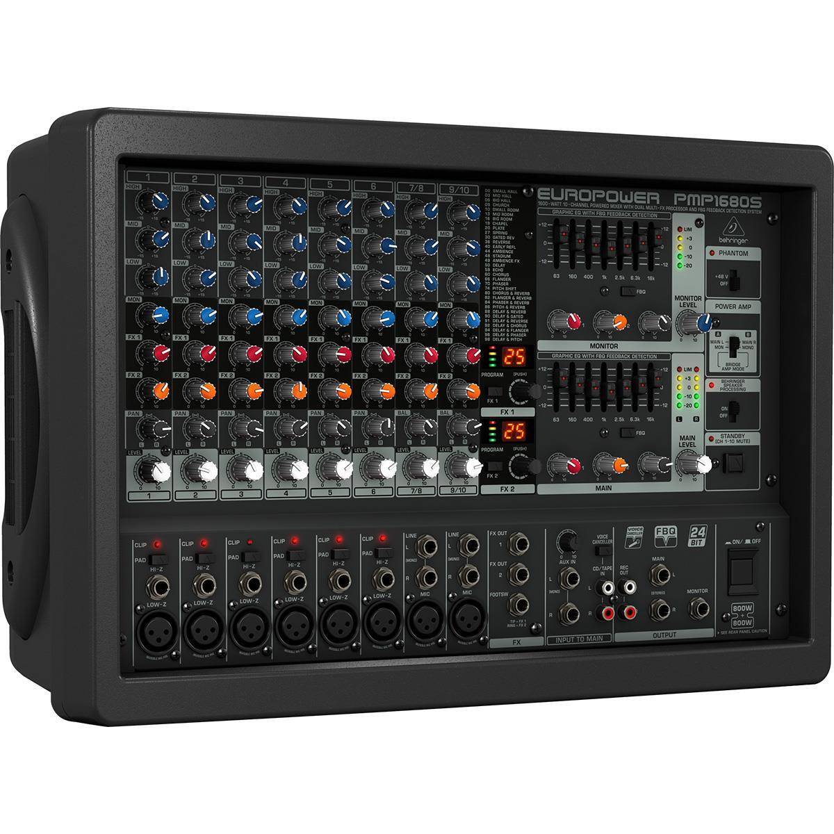 BEHRINGER PMP1680S – CONSOLA 6 MONO + 2 ESTÉREO / 800 W × CANAL
