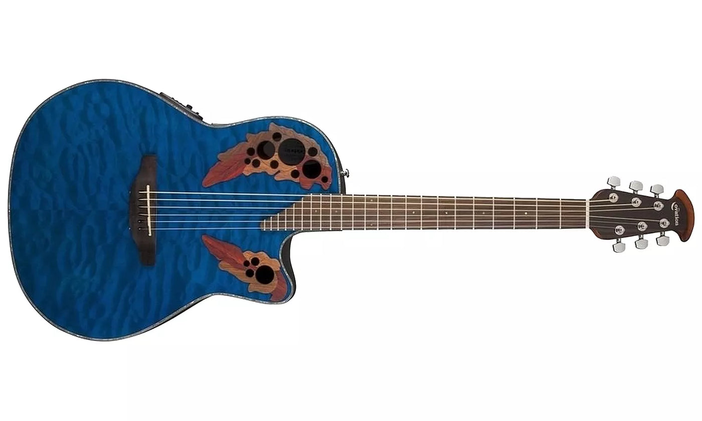 OVATION CE44P‑8TQ‑G CELEBRITY ELITE PLUS BLUE TRANS