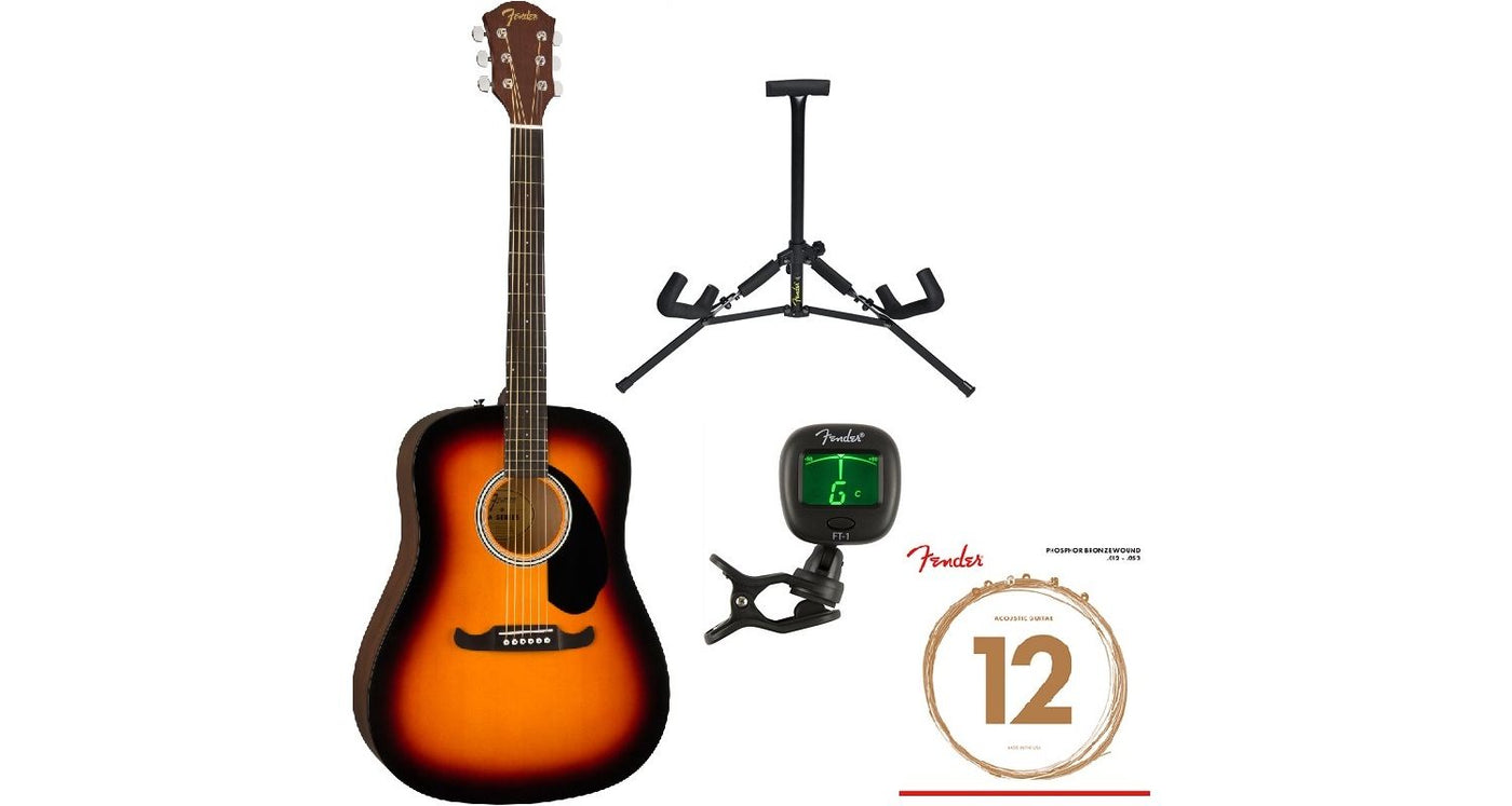 FENDER FA-125 PAQUETE GUITARRA ACÚSTICA SUNBURST