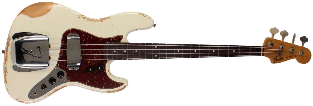 FENDER CUSTOM SHOP JAZZ BASS 1961 HEAVY RELIC OLYMPIC WHITE