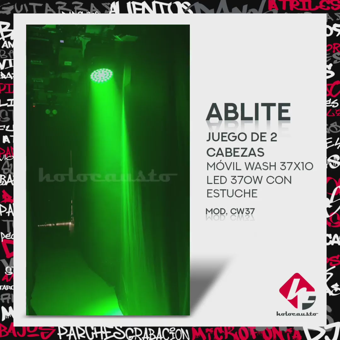 ABLITE CW37 JGO 2 CABEZAS MOVIL WASH 37X10 LED 370W  CON ESTUCHE