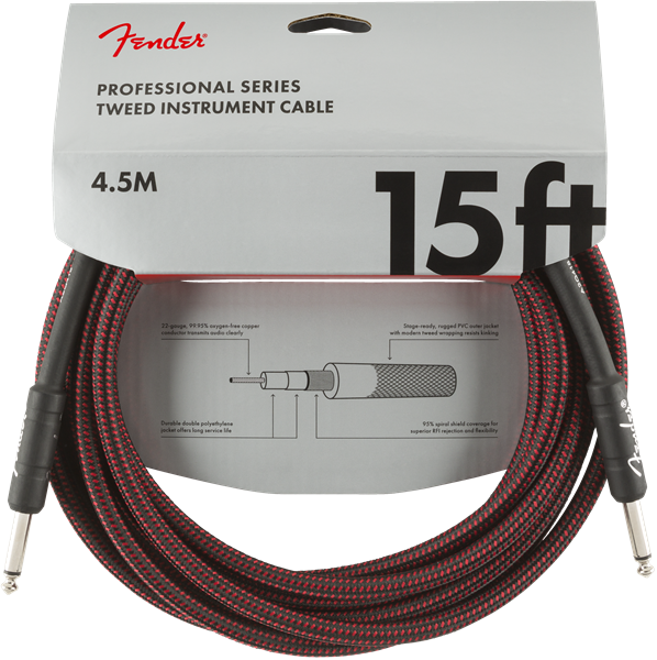 FENDER 0990820064 CABLE INSTRUMENTO DELUXE SERIES RED TWEED 4.5MTS