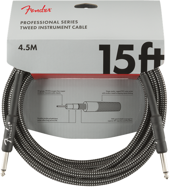 FENDER 0990820065 CABLE INSTRUMENTO DELUXE SERIES GRAY TWEED 4.5MTS