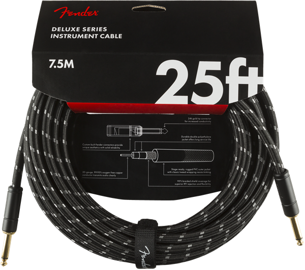 FENDER 0990820075 CABLE INSTRUMENTO DELUXE SERIES BLACK TWEED 7.5MTS