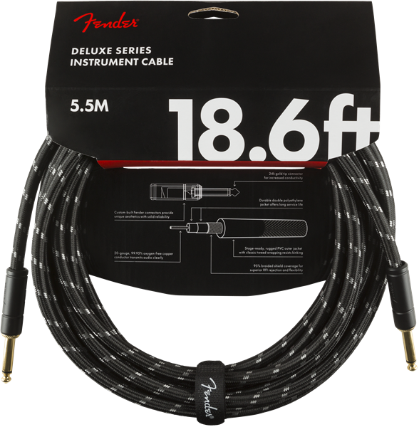FENDER 0990820080 CABLE INSTRUMENTO DELUXE SERIES BLACK TWEED 5.5MTS