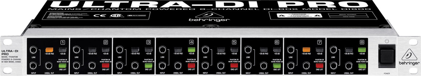 BEHRINGER DI800 CAJA DIRECTA 8 CANALES PHANTOM