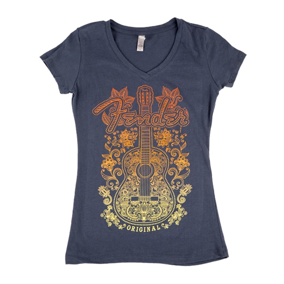 PLAYERA GRIS L LADY FLORAL ACOUSTIC FEND