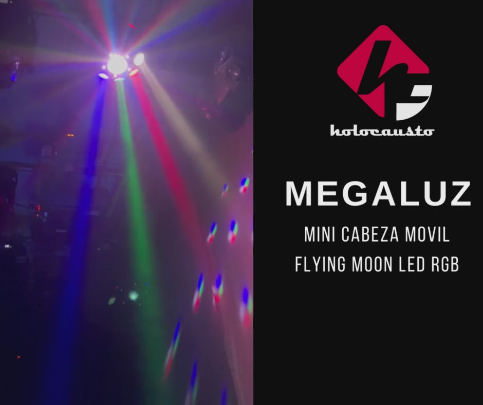 MEGALUZ MINI CABEZA MOVIL FLYING MOON LED RGB