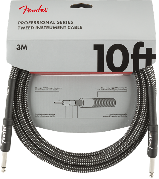 FENDER 0990820062 CABLE INSTRUMENTO DELUXE SERIES GRAY TWEED 3MTS